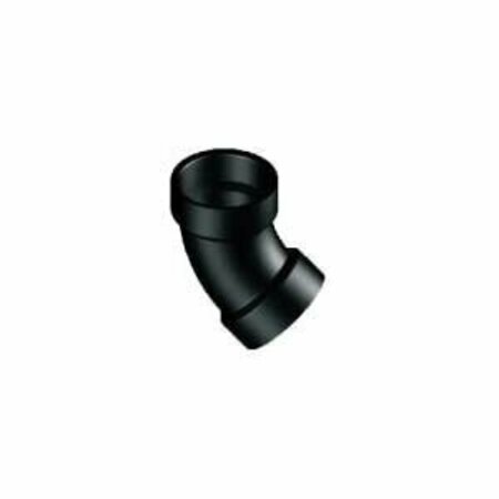 LESSO AMERICA Lesso LN321-015 Long Turn Pipe Elbow, 1-1/2 in, Hub, 45 deg Angle, ABS LN321-015B